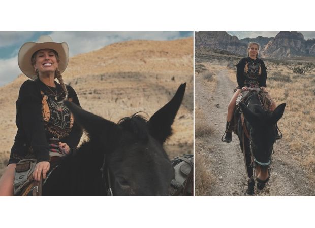 Stacey Solomon is enjoying a vacation in Las Vegas and feeling liberated after reportedly having a disagreement with her partner Joe Swash.