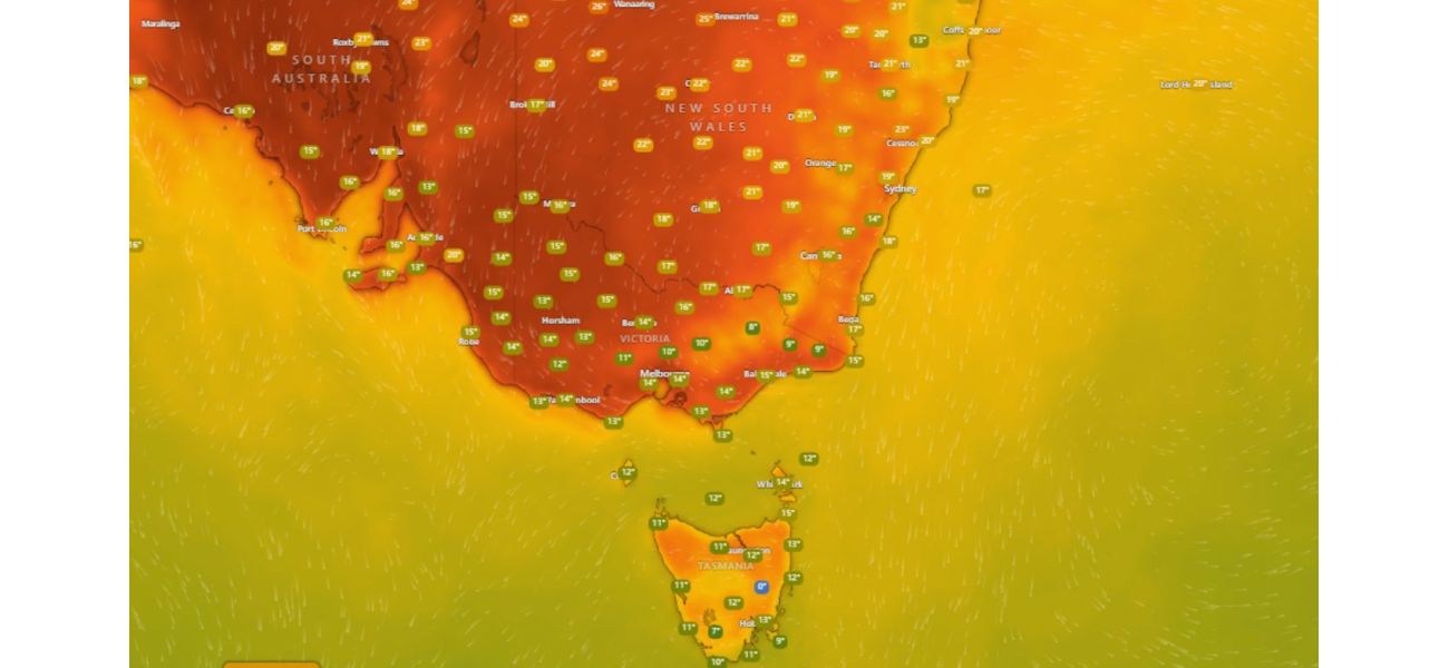 Hot weather expected in the south-eastern part of Australia in the coming days.