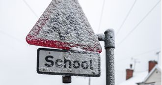 UK schools closed due to snow and bad weather today.