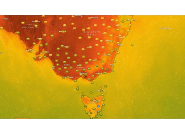 Hot weather expected in the south-eastern part of Australia in the coming days.