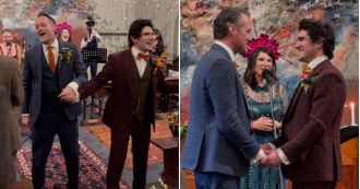 Soap star weds celebrity partner with A-list guest list including iconic Hollywood figure.