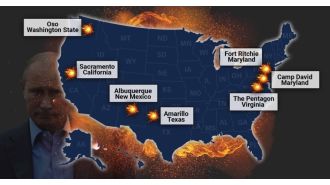 New map shows probable US sites on Putin's third world war nuclear target list.