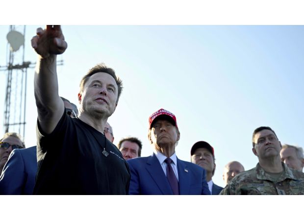 Trump sees SpaceX fail to catch booster as it lands in water.