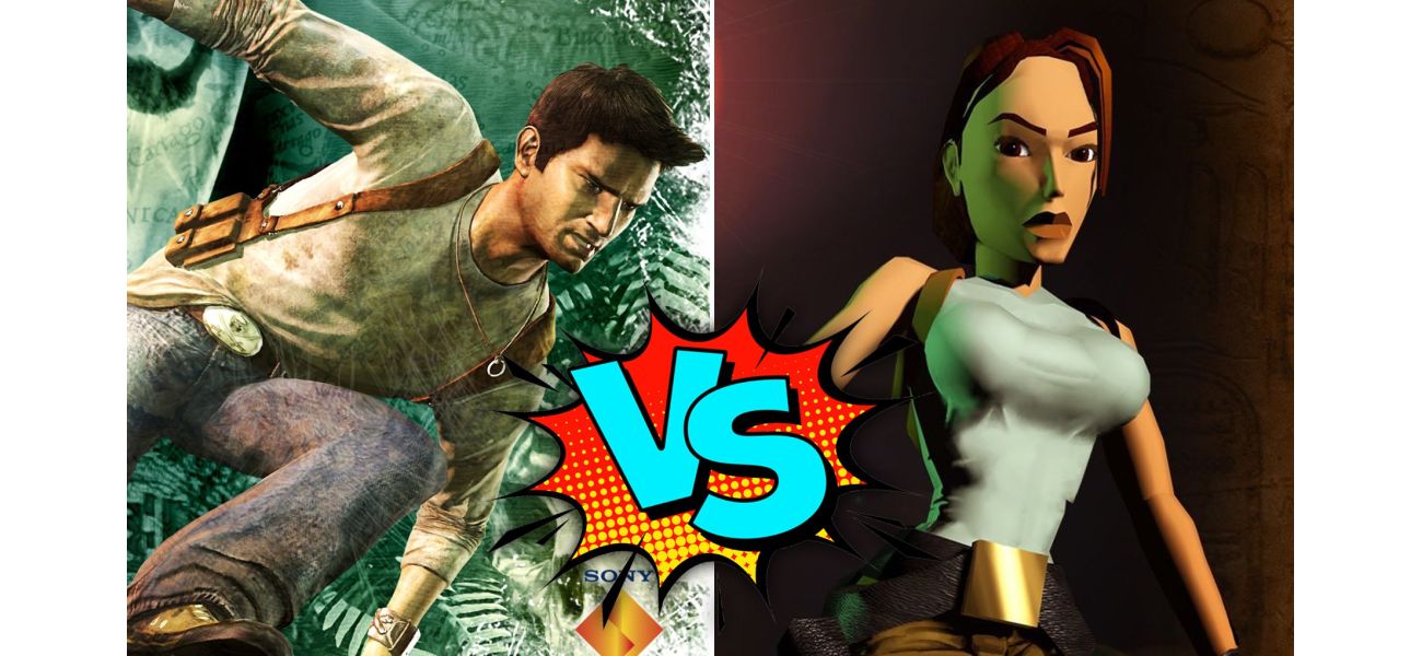 Classic battle between two iconic video game franchises: Tomb Raider and Uncharted.