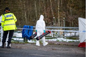 Police discover deceased infant in field following extensive search and sealing off of surrounding area.