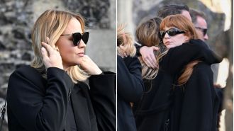Liam Payne's girlfriend and Girls Aloud appear sad at his funeral.