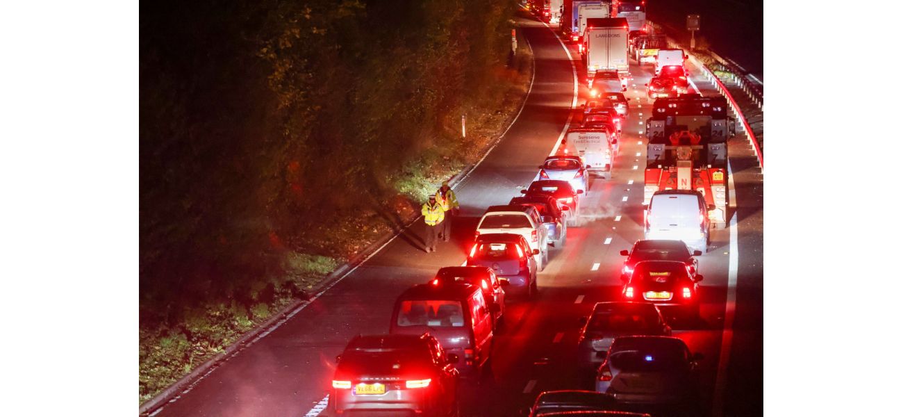 Cars stranded all night in icy weather due to major accident on highway.