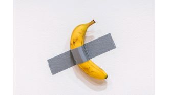 A duct-taped banana artwork has been sold for $9.58m, becoming viral once again.