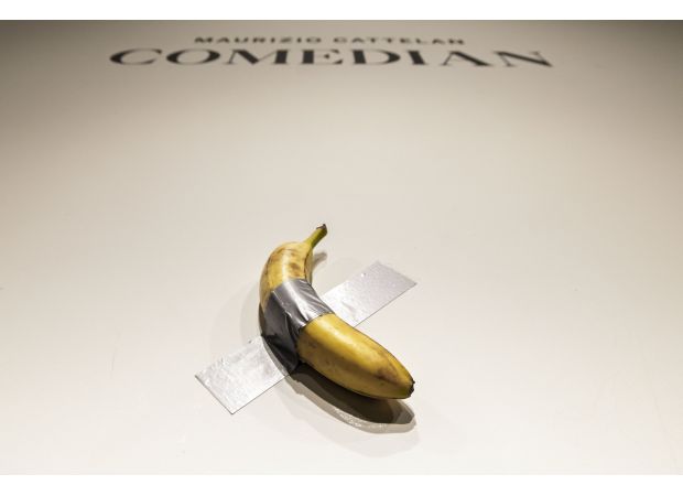 A banana stuck to wall sold for $6.2 million at auction.