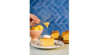 Sue Lawrence created a delicious and unique lemon curd polenta cake.