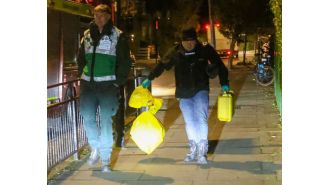 People forced to leave their homes due to discovery of radioactive waste in garbage bags.