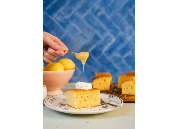 Sue Lawrence created a delicious and unique lemon curd polenta cake.
