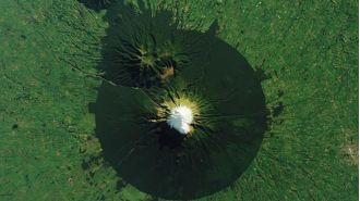 How did the circular forest around 'Mount Doom' come to be at 8,261ft?