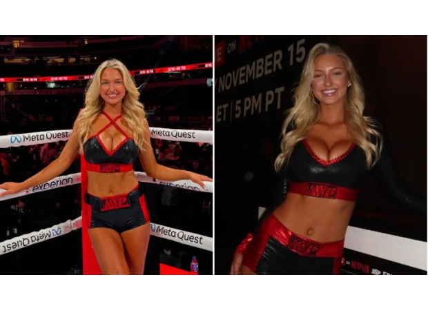 Ring girl speaks out after gaining widespread attention at Jake Paul and Mike Tyson's boxing match.