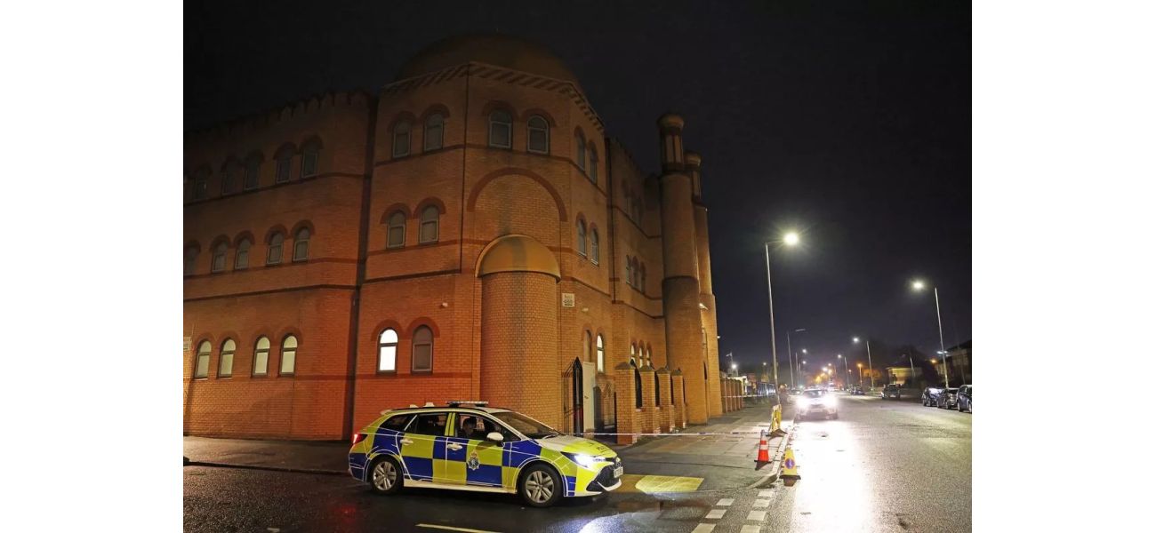Authorities are searching for a man who allegedly brandished a gun during an attack at a mosque.