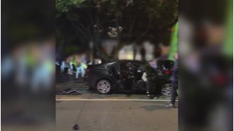 A teenager is in critical condition following a multi-car accident involving a stolen vehicle.