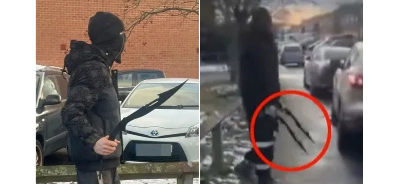 A man wearing a mask and carrying zombie knives was seen outside a school, causing students to be instructed to evacuate.