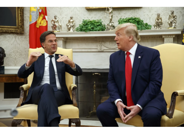 NATO leader and US president discuss global security during meeting in Florida.