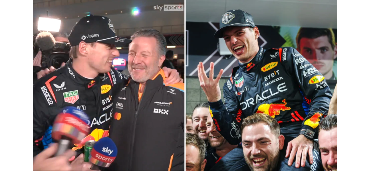 Verstappen playfully takes a jab at Norris' team owner following his own victory in Formula 1.