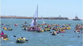 170 climate activists were taken into custody by police during a protest at Newcastle port.
