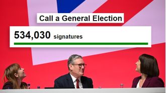 Half a million people demand a General Election shortly after Labour's victory.
