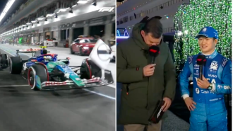 Famous race car driver apologizes for embarrassing incident on live television where he admitted to soiling his pants.