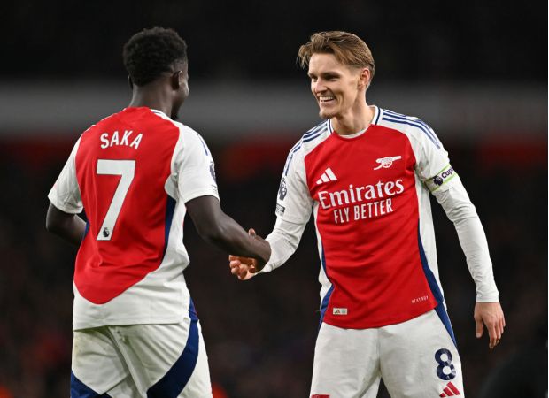 Paul Merson says that an Arsenal player performs much better when Martin Odegaard is available.