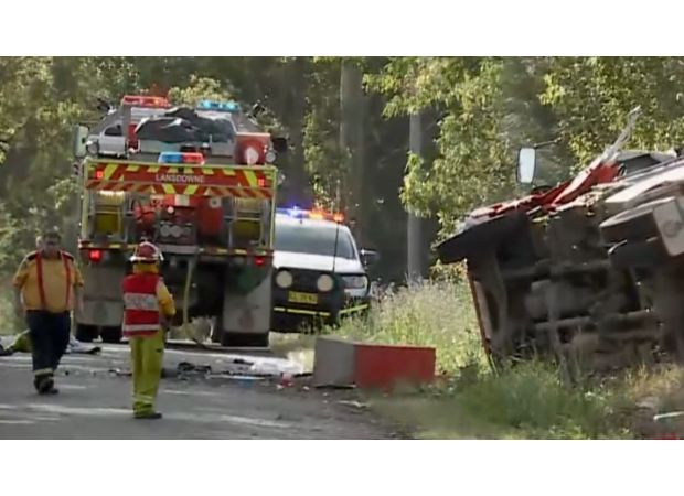 Six firefighters hospitalized after their truck overturned