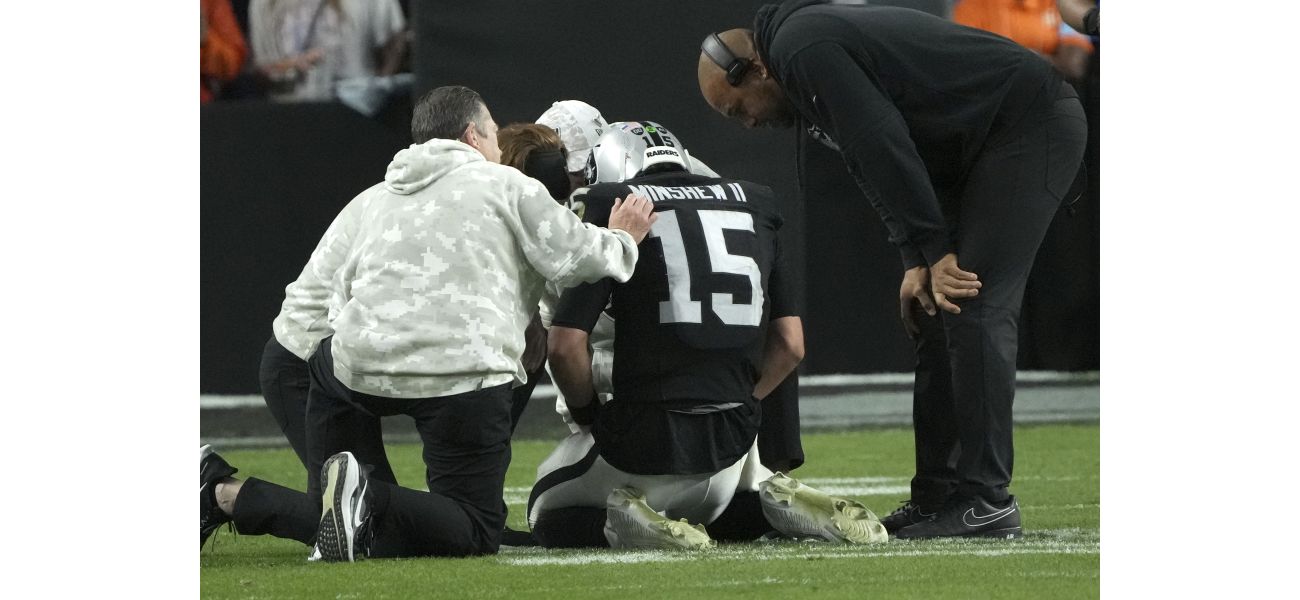 Minshew, the Raiders' QB, was injured and had to leave the game against the Broncos.