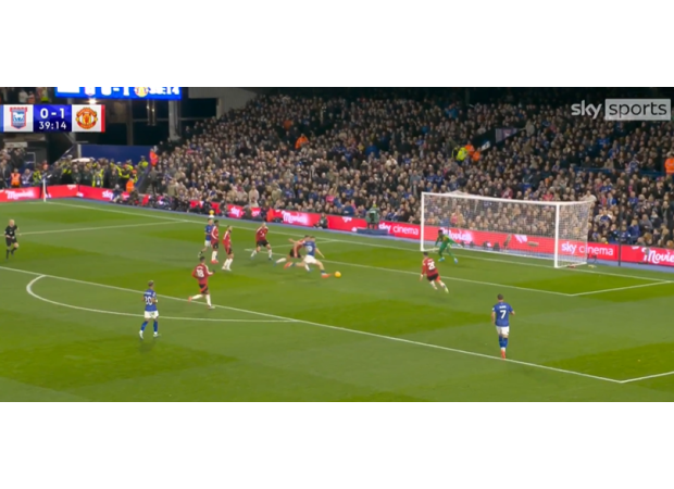 Jamie Redknapp says Man Utd's Andre Onana made a great save against Ipswich, but fans don't agree.