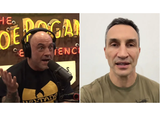 W. Klitschko accuses J. Rogan of spreading Russian propaganda on Ukraine war.