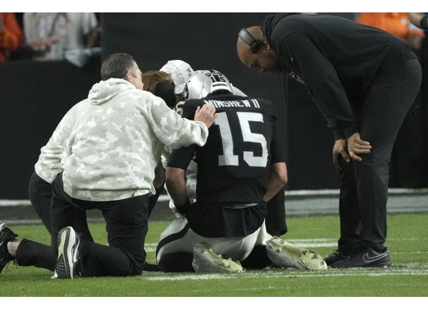Minshew, the Raiders' QB, was injured and had to leave the game against the Broncos.