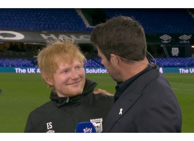 Ed Sheeran criticized for rudely interrupting Sky Sports interview.