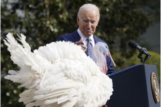 Biden pardons turkeys for last time in White House holiday season.