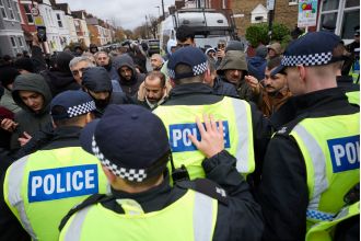 Protests erupt in London as police arrest Kurdish terror suspects, resulting in violent clashes.