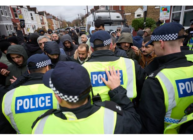 Protests erupt in London as police arrest Kurdish terror suspects, resulting in violent clashes.