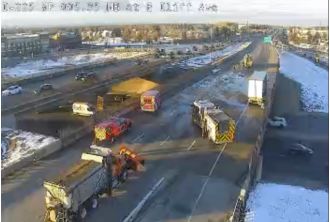 I-225 reopens after 2-vehicle crash, fuel spill