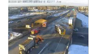 I-225 reopens after 2-vehicle crash, fuel spill