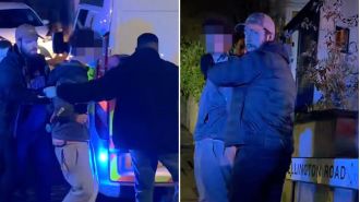 A 17-year-old boy was arrested for stabbing a woman in her 40s on a wealthy street in north London.