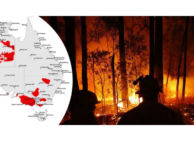 Massive parts of Australia face a dire warning as bushfires continue to rage, with 