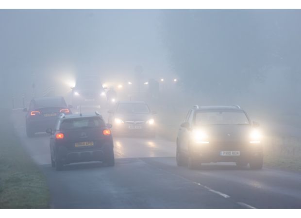 Flights in the UK cancelled due to fog warnings and grey weather conditions.