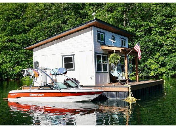 We have a £70,000 floating home that we anchor to the shore during the winter.