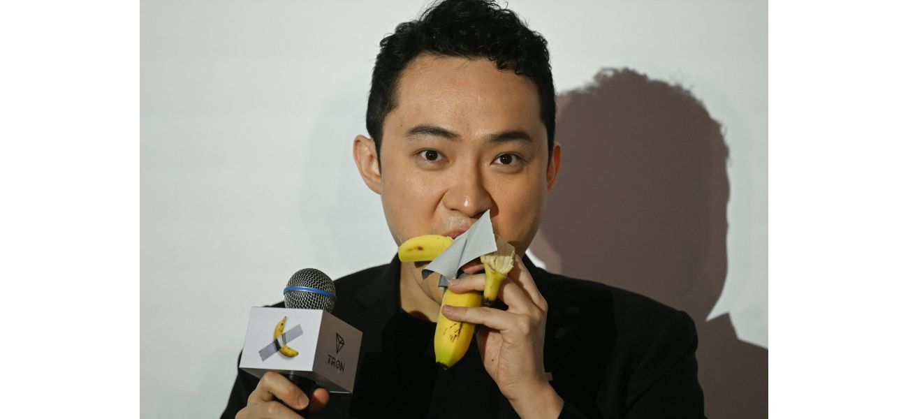 A man eats a £4.88 million banana.