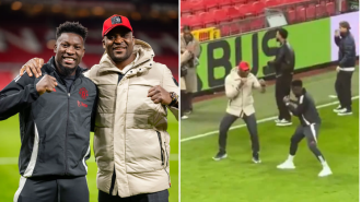 MMA fighter uses intense wrestling move to defeat Manchester United's goalkeeper, Andre Onana.