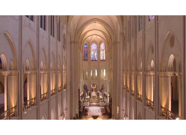 The Notre-Dame cathedral in Paris reopens after undergoing extensive restorations costing £582,000,000.