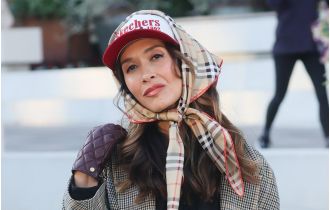 Myleene Klass is unsure of the season with her stylish and diverse outfit.