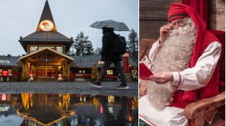 Santa's usual home is running low on snow before Christmas.