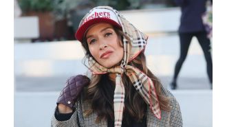 Myleene Klass is unsure of the season with her stylish and diverse outfit.