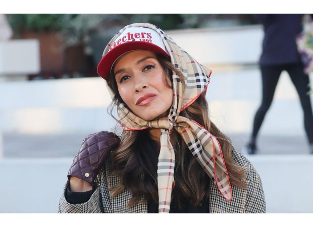 Myleene Klass is unsure of the season with her stylish and diverse outfit.