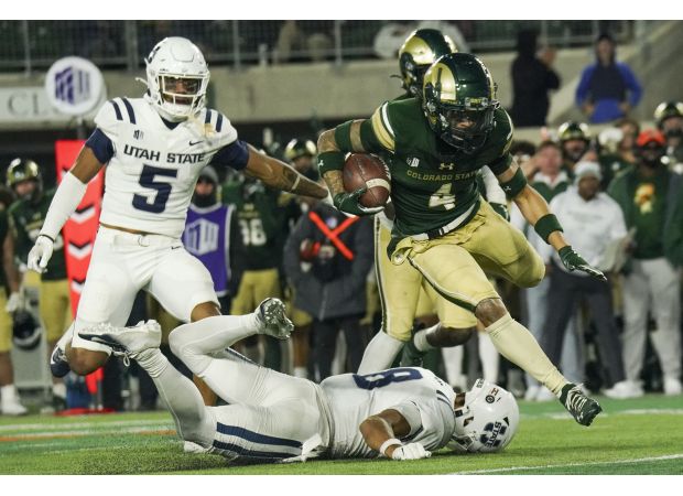 Colorado State's college football team surprises Utah State by coming back in the fourth quarter, maintaining a chance to play in the Mountain West championship game.